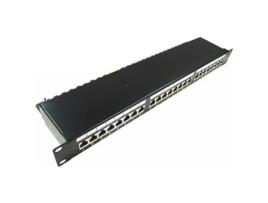 Patch panel rack 24 RJ45 Cat.6 FTP 1U preto  RACKMATIC