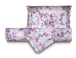 Conjunto de Edredão SMARTDECOHOME de 2 Peças 100% Algodão Cama de 90cm Flores Violeta