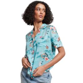 Superdry Vintage Beach Resort Short Sleeve Shirt Colorido M Mulher