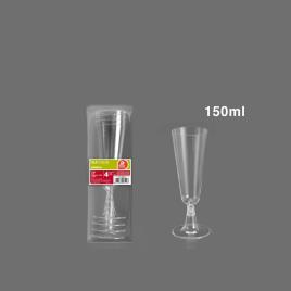 Copo Flute Plástico Reutilizável 150ML Pack 4