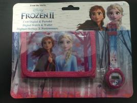 Conjunto Carteira + Relógio Digital Frozen 2