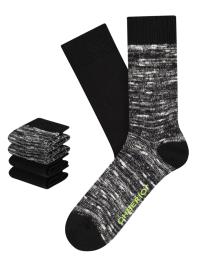 CHEERIO* Meias 'Boot Buddy 4P'  preto / branco