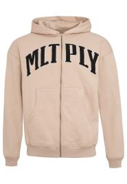 Multiply Apparel Casaco em moletão 'Embroidery'  bege claro / preto / branco