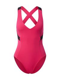 Calvin Klein Swimwear Plus Fato de banho 'Plunge One Piece'  rosa / preto