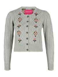 Krüger Madl Casaco de malha 'Jolina'  cinzento claro / verde / cor-de-rosa