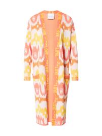 DELICATELOVE Casaco de malha 'IDA IKAT'  amarelo / coral / laranja pastel / branco