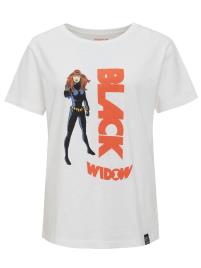 Recovered Camisa 'Black Widow'  azul / laranja escuro / preto / branco casca de ovo