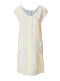 WHITE STUFF Vestido 'Adley'  bege / azul fumado / amarelo claro / cinzento / branco natural