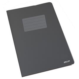 ANCOR Caderno Classic, A4, 48 Folhas, Quadriculado, Capa Polipropileno, Preto