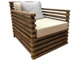 Poltrona de Jardim  Relax (Castanho - Madeira - 74x98x77 cm)