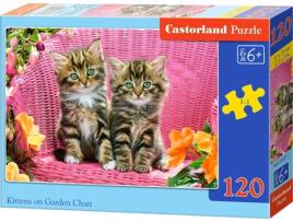 Puzzle CASTORLAND Kittens on the Garden Chair (120 Peças)