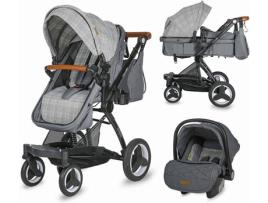 Carrinho de Bebé COCOLLE Individual Três Peças Conversível Ambra New Urban Cinza (0 Meses - 80 x 60 x 116 cm)