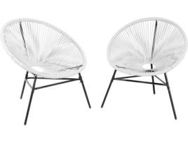 Conjunto 2 Cadeiras de Jardim BELIANI Acapulco (Branco - 76x76x85 cm)
