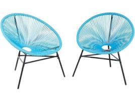 Conjunto 2 Cadeiras de Jardim BELIANI Acapulco (Azul - 76x76x85 cm)