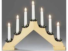 Figura Decorativa  7 Light Wooden Candlestick