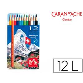 Lápis de Cor Aquarela Prismalo Com 12 Caixa de Metal Caran D´Ache