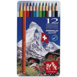 Caran D'Ache Lápis de Cor Solúveis em Água Prismalo®, Corpo Hezagonal, Minas de Várias Cores