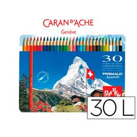 Lápis de Cor Aquarela Prismalo Com 30 Caixa de Metal Caran D´ache
