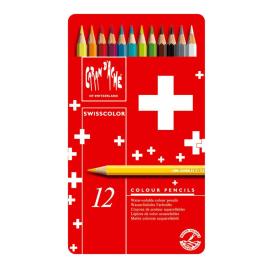 Caran D'Ache Lápis de Cor Swisscolor, Corpo Hexagonal, Minas de Várias Cores