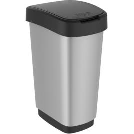 ROTHO Balde do Lixo Swing Art, 25 l, Preto e Cinzento