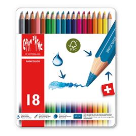 Caran D'Ache Lápis de Cor Fancolor, Corpo Hexagonal, Minas de Várias Cores