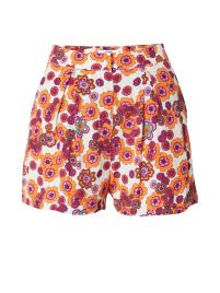 Koton Calças com pregas  castanho escuro / baga / laranja / branco