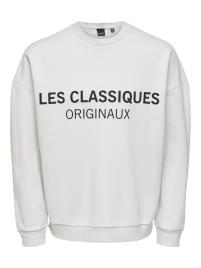 Only & Sons Big & Tall Sweatshirt 'Les Classiques'  cinzento claro / preto