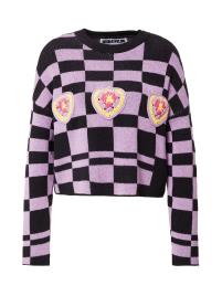 NEON & NYLON Pullover 'NEOHEART'  roxo claro / preto