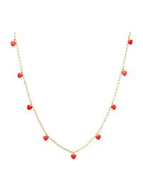 Lulu Copenhagen Colar 'LOVE U'  ouro / vermelho