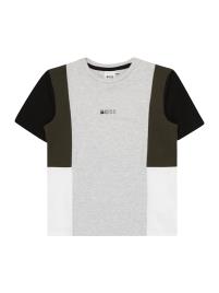 BOSS Kidswear Camisola  cinzento claro / verde escuro / preto / branco