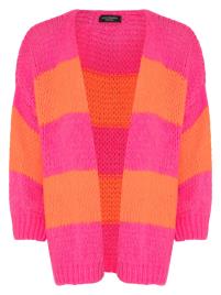 SASSYCLASSY Casaco de malha oversized  laranja néon / rosa néon