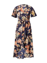 Mela London Vestido de verão 'Mela'  navy / castanho claro / amarelo / laranja