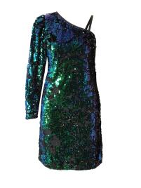 co'couture Vestido 'Sera'  navy / verde / roxo / preto