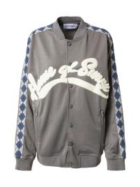 House of Sunny Casaco em moletão 'THE DIAMOND'  azul escuro / cinzento / branco