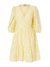 JUST FEMALE Vestido  amarelo pastel / branco