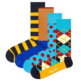 Happy Socks Meias  turquesa / azul real / caril / preto