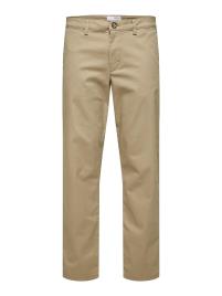 SELECTED HOMME Calças chino 'New Miles'  bege / preto / branco