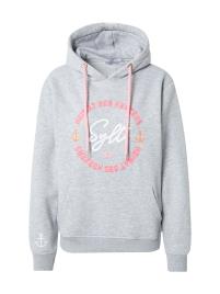 Zwillingsherz Sweatshirt 'Sylt'  cinzento claro / fúcsia / branco