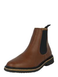 NINE TO FIVE Botas chelsea 'Luka'  castanho / preto