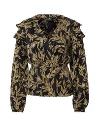 LOVJOI Blusa 'MARILIN'  cana / preto