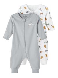 NAME IT Pijama  cinzento escuro / laranja / preto / branco