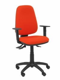 Silla Sierra S bali naranja oscuro con brazos regulables base poliamida negra