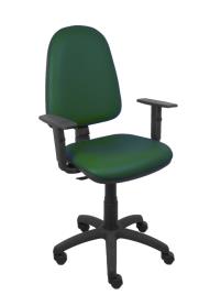 Silla Ayna similpiel verde botella brazos regulables