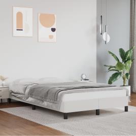 vidaXL Estrutura de cama 120x200 cm couro artificial branco