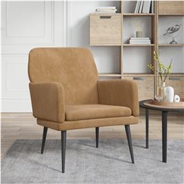 vidaXL Cadeira c/ apoio de braços 62x79x79 cm veludo castanho