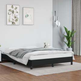 vidaXL Estrutura de cama 140x190 cm couro artificial preto