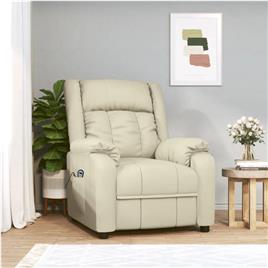 vidaXL Poltrona elevatória couro artificial cor creme