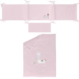 Bimbidreams Llama 100x135 Cm Duvet Cover+protector+pillowcase Rosa