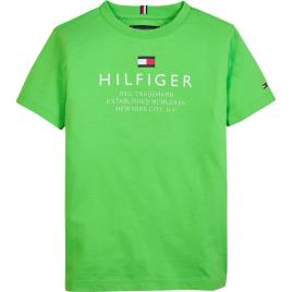 Tommy Hilfiger Kids Logo Short Sleeve T-shirt Verde 12 Years Rapaz