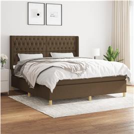 vidaXL Cama com molas/colchão 180x200 cm tecido castanho-escuro